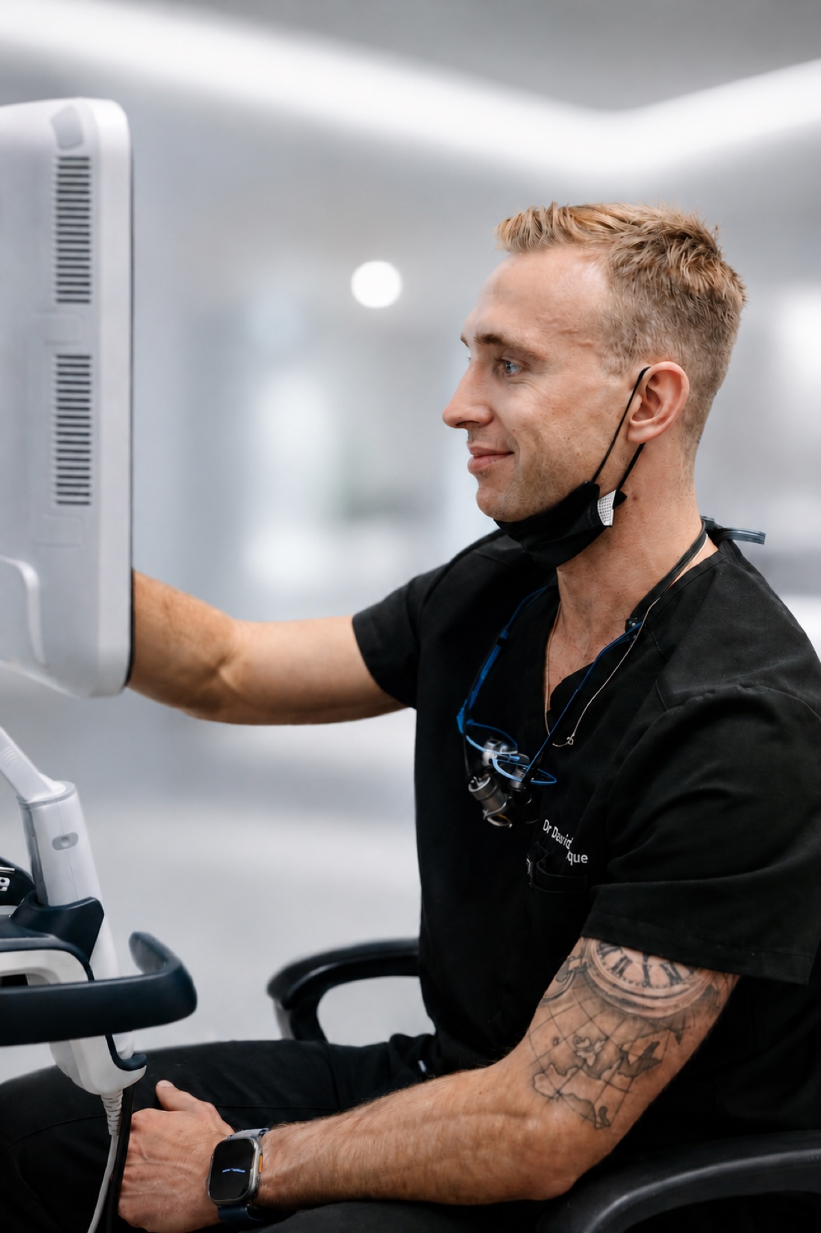 Dr Perrault-Lévesque utilisant un scanner CEREC numérique